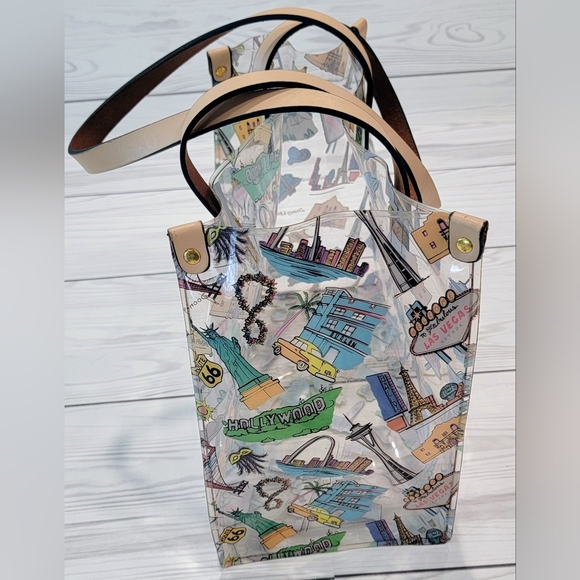 Dooney & Bourke 2 Piece Colorful Landmark Soft Acrylic Tote & Wristlet - Picture 10 of 16